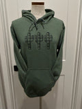Hoodie with embroidered plaid cactus trio