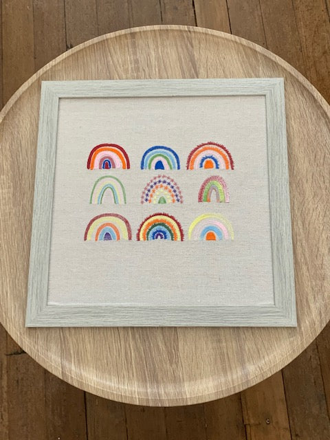 Embroidered art - Rainbows