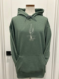 Hoodie with single embroidered saguaro cactus line