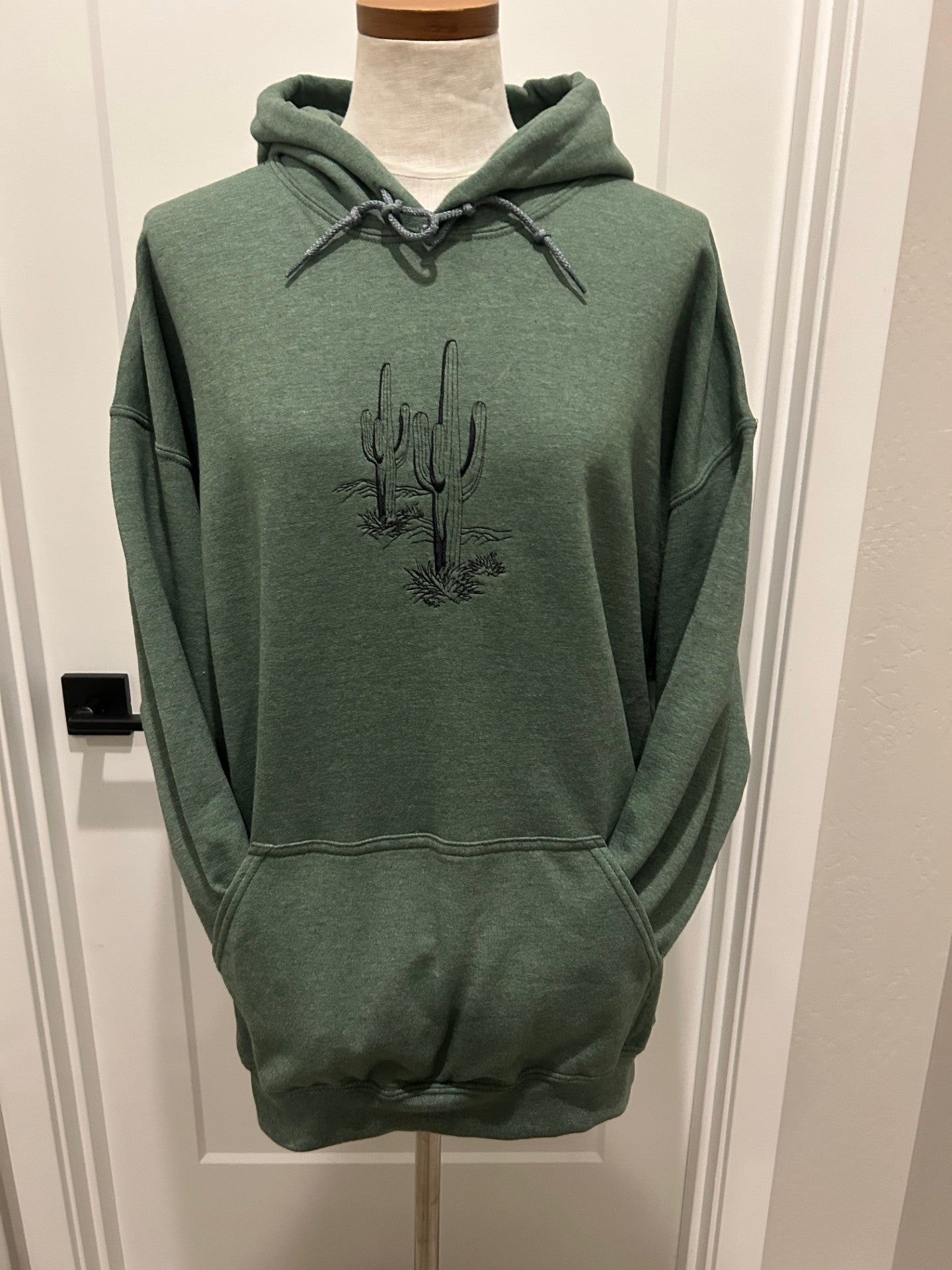Hoodie with double embroidered saguaro cactus line – Oopsie Daisy Boutique