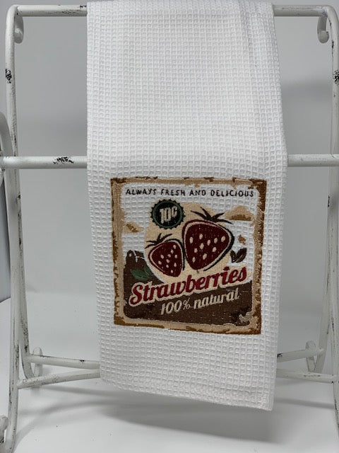Tea Towel - vintage style, strawberries