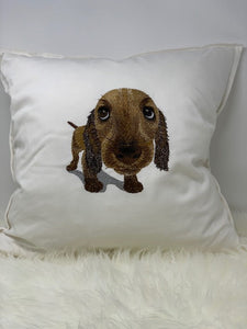 Embroidered pillow cover - Dachshund