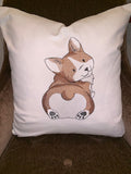 Custom Order - Embroidered Corgi Pillow cover with insert