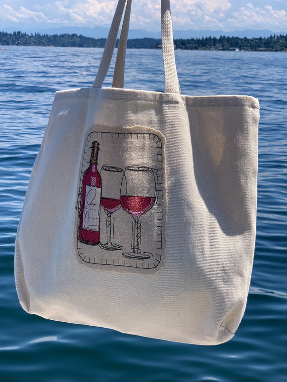 Canvas tote bag - red wine