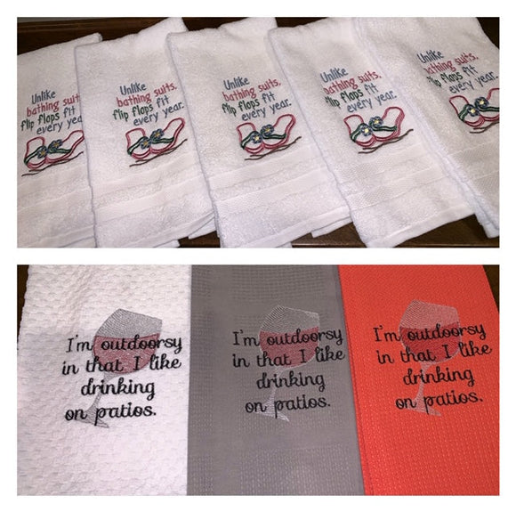 Custom order: embroidered towels
