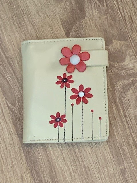 Wallet - Cream with flowers